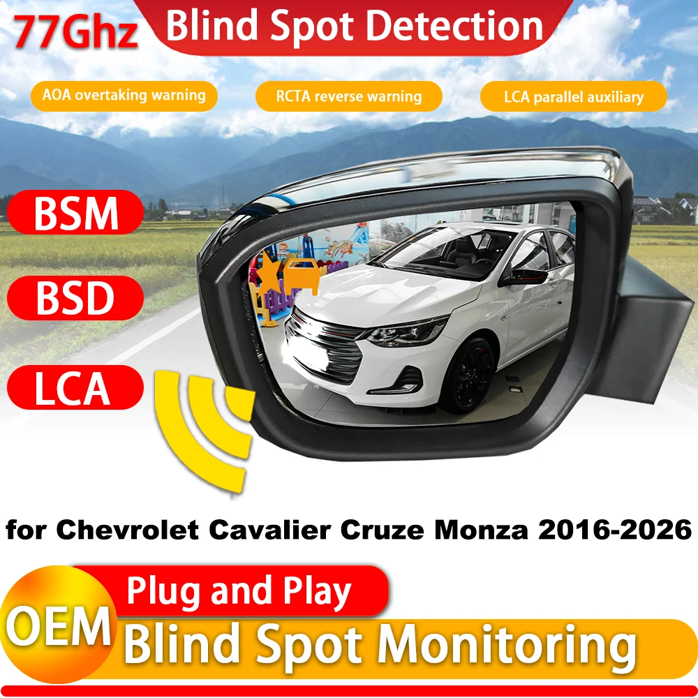 for Chevrolet Cavalier Cruze Monza 2016-2026 Blind Spot Assist Monitor Monitoring Detection BSM BSA BSD System 77Ghz Wave Radar