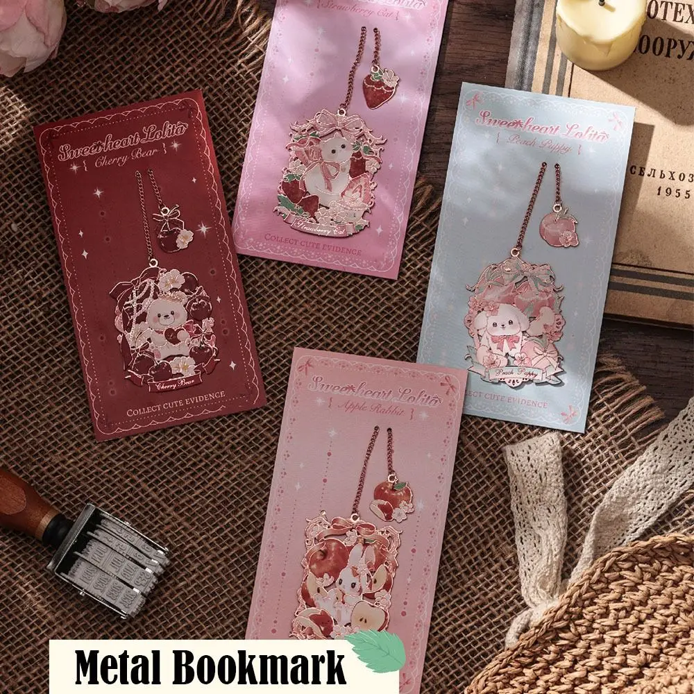 Exquisite Cute Cat/Rabbit/Bear Metal Bookmark Hollow Portable Pagination Mark Reading Book Clip Student