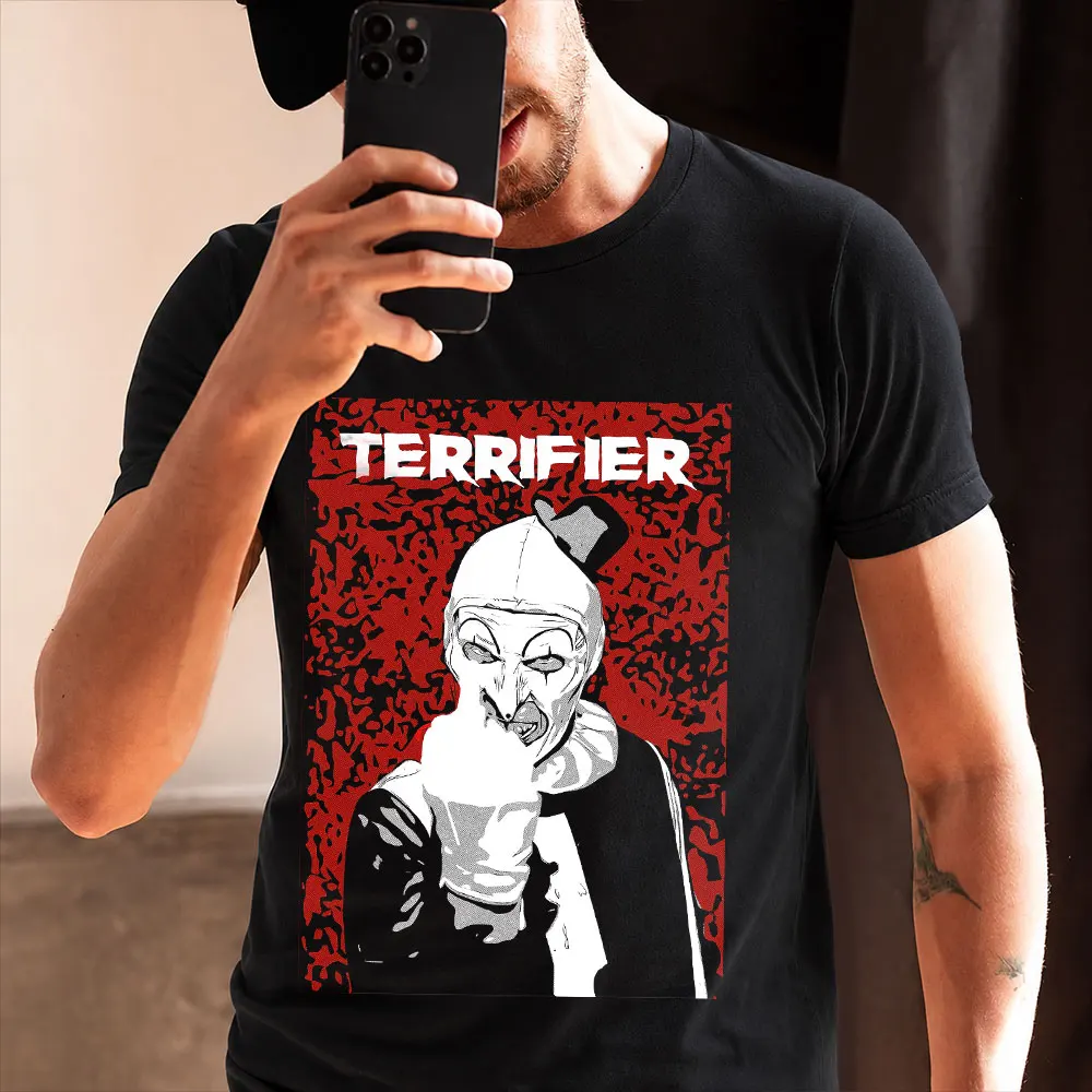 Retro Horror Movie Terrifier Art The Clown Killer Scary Halloween Gift T Shirt 0805 Short Sleeve Graphic clothes All size tops