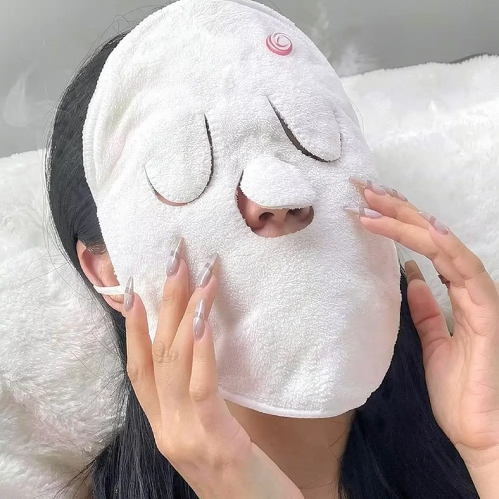 Reusable Facial Hot Compress Towel SPA Beauty Steamer Mask Coral Fleece Skin Care Pore Opening Cleansing Moisturizing Pad