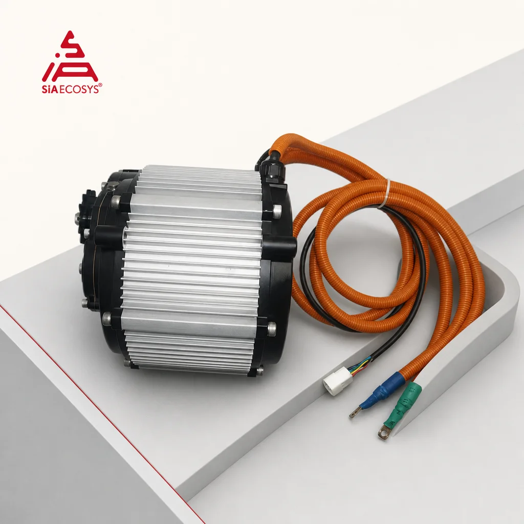 SiAECOSYS SIA200-50 12KW PMSM Motor 26KW Peak 92Nm Torque 1:2.04 Gear Ratio IP67 for Electric Motorcycle Conversion Power Kit