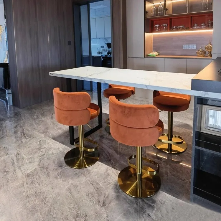 Bar chairs, lifting rotating high stools, hotel front desk household metal base