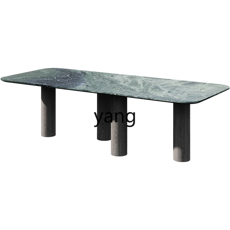 

ZL natural marble dining table high-end household rectangular table and chair combination