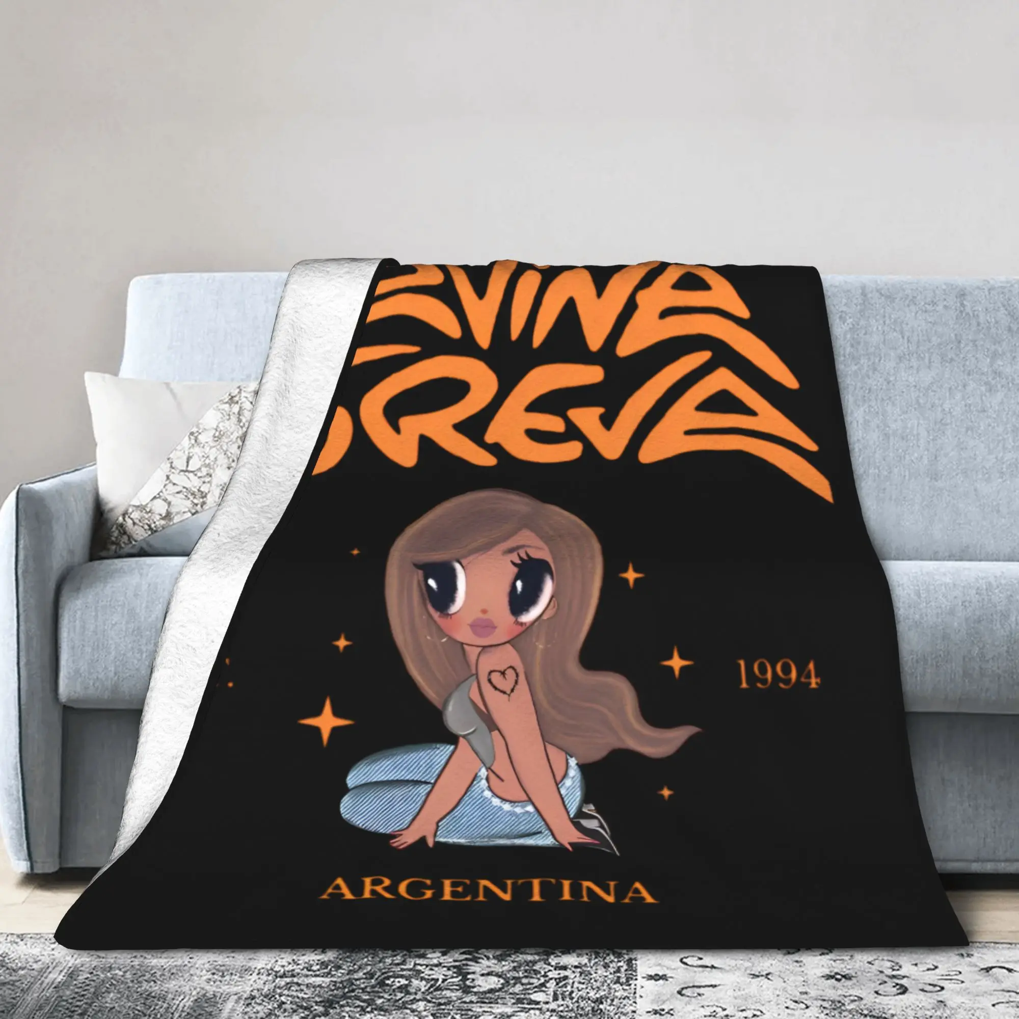 Karol G Fans Latina Foreva Blanket Verano Rosa Flannel Funny Warm Throw Blankets for Bedspread Autumn/Winter