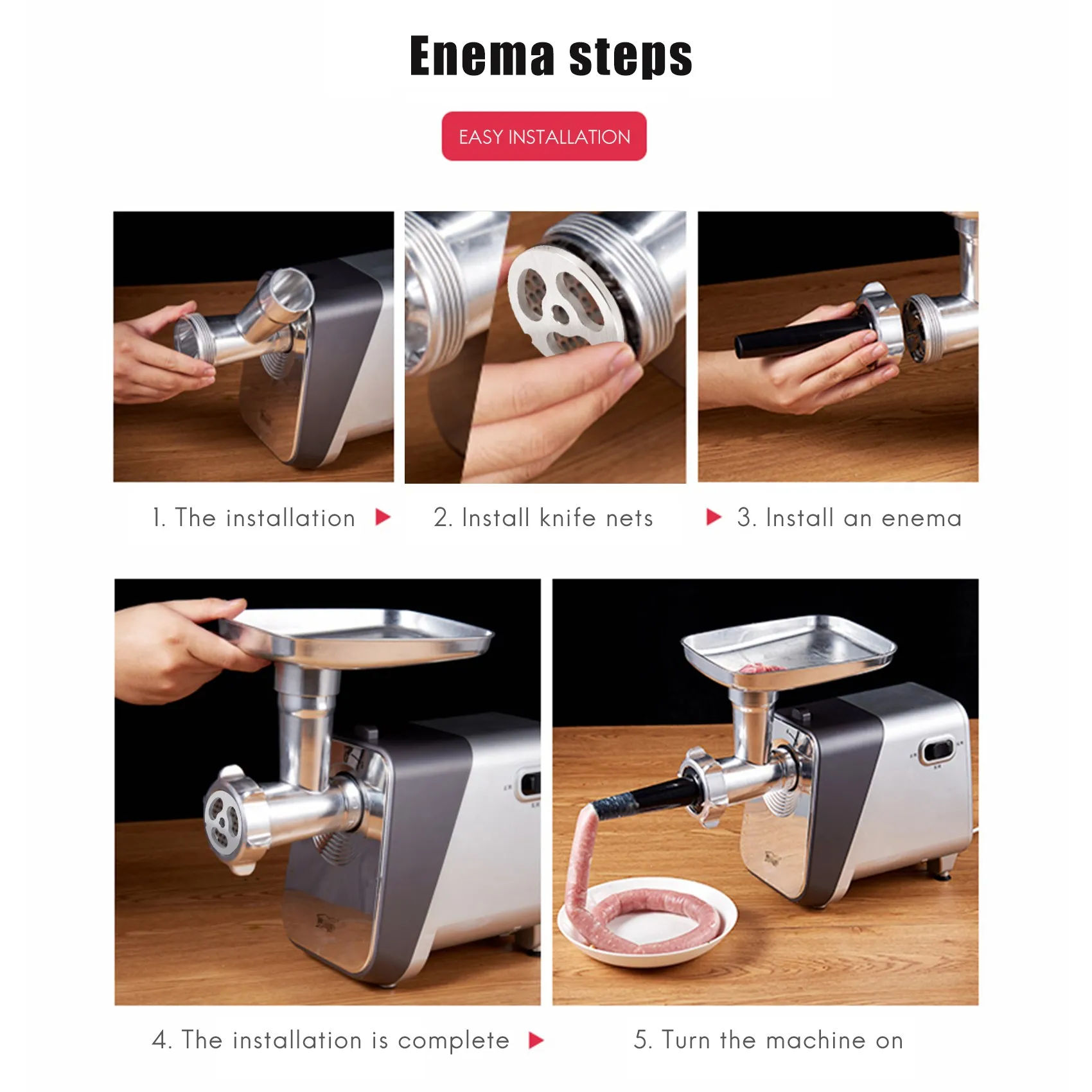 Aço inoxidável Meat Grinder Plate, lâminas de discos para Kitchen Aid Mixer, Food Chopper, FGA, Tipo 12