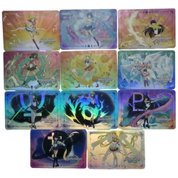 11Pcs/set Sailor Moon Tsukino Usagi Self Made Color Flash 59X86Mm Anime Game Characters Classic Collection Card Toys Gifts