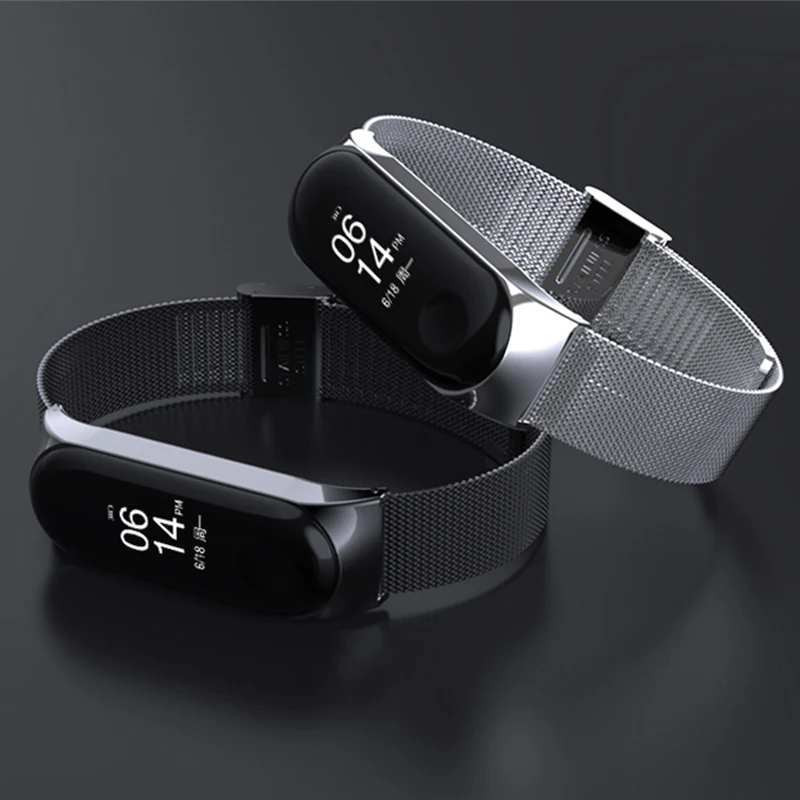 Pulseira para xiaomi mi banda 3 4 5 6 pulseira de metal de pulso sem parafusos de aço inoxidável miband para mi banda 6 4 3 5 pulseira pulseiras