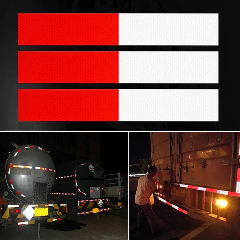 10Pcs Car Truck Reflective Safety Tape Warning Night Light Waterproof Trailer Reflector Sticker