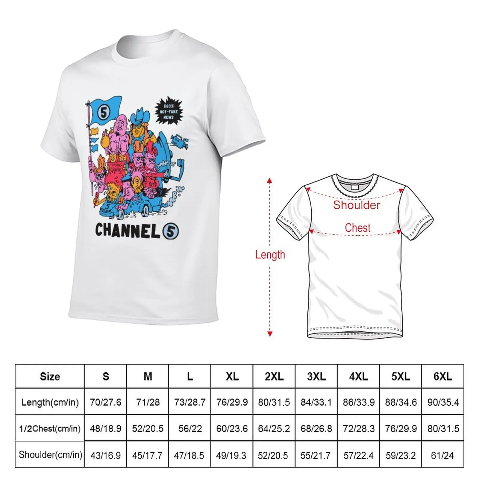 Channel 5, racing you your news T-Shirt sublime anime clothes cute clothes Blouse mens t shirt graphic