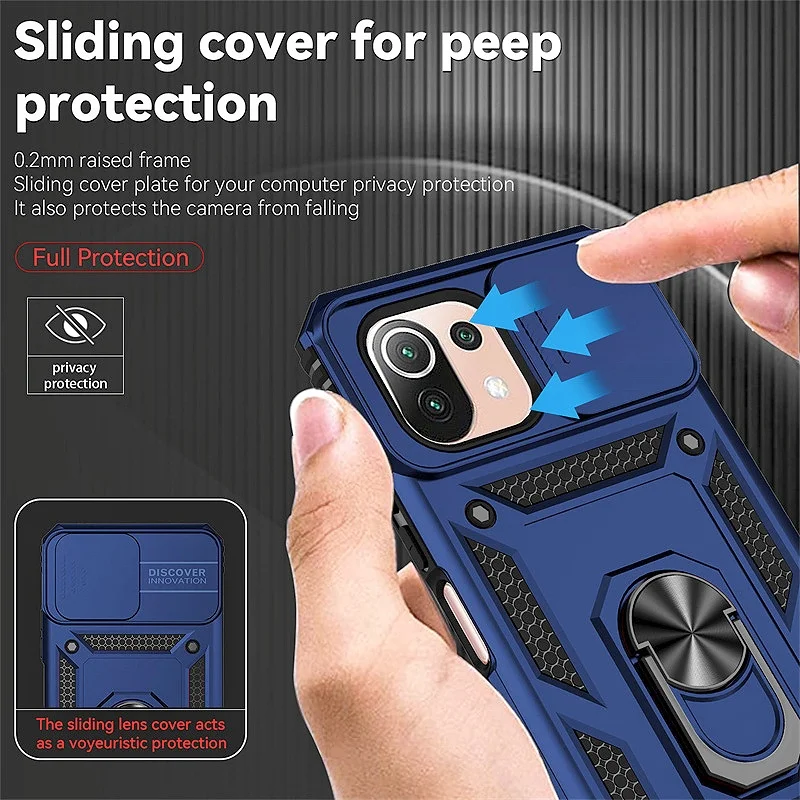 Para Xiaomi Mi 11 Lite Funda soporte magnético anillo armadura a prueba de golpes Funda para Mi11 Lite 5G NE Mi 11 Light 11Lite Lesn funda protectora