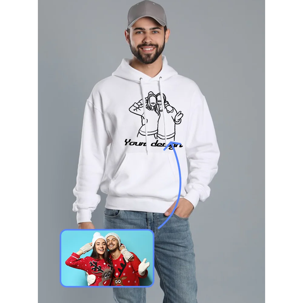 

Custom logo print hoodies diy photo casual sweatshirt gift for woman/man