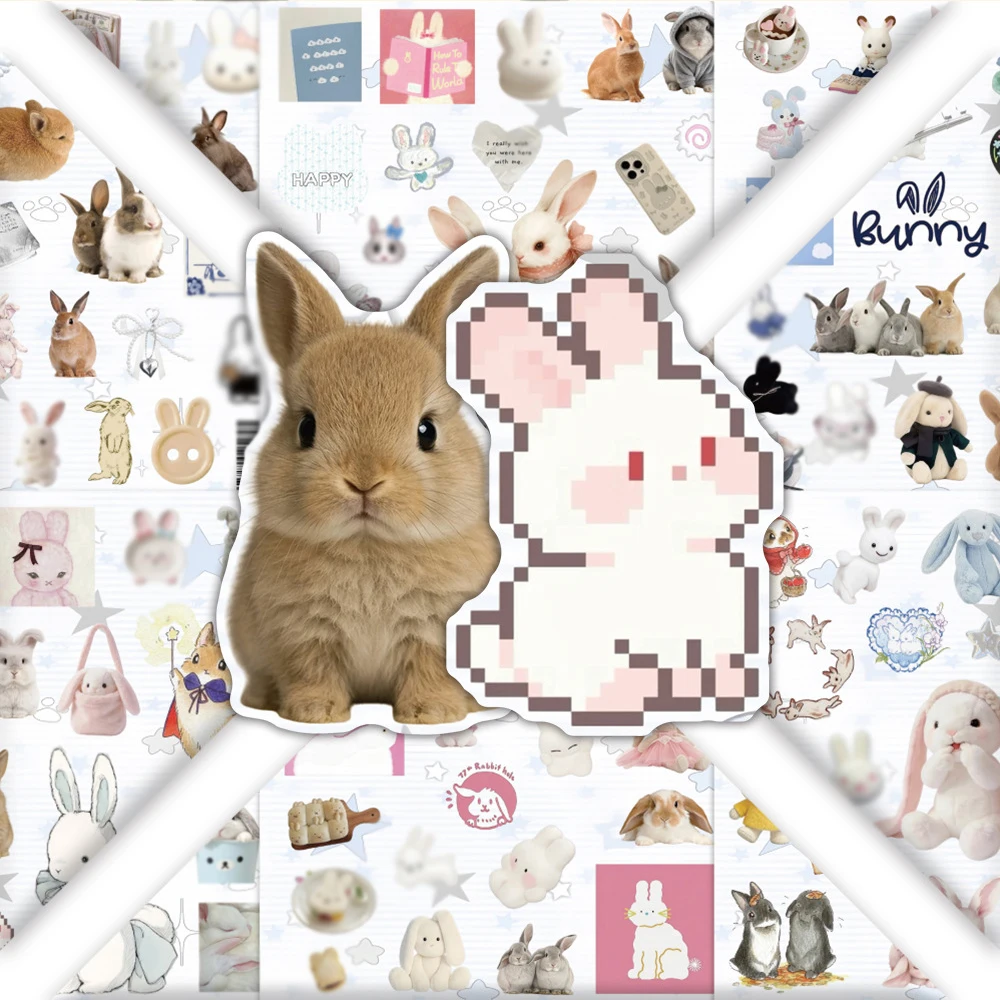 120PCS Cute Rabbit Element Cartoon Graffiti Sticker DIY Toys For Phone Bottle Travel Bag Aesthetic Decals Creative Gifts