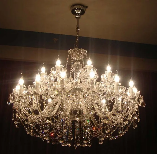 

European-style living room chandelier, luxury atmosphere, villa lamp, dining room, crystal lamp, double candle chandelier