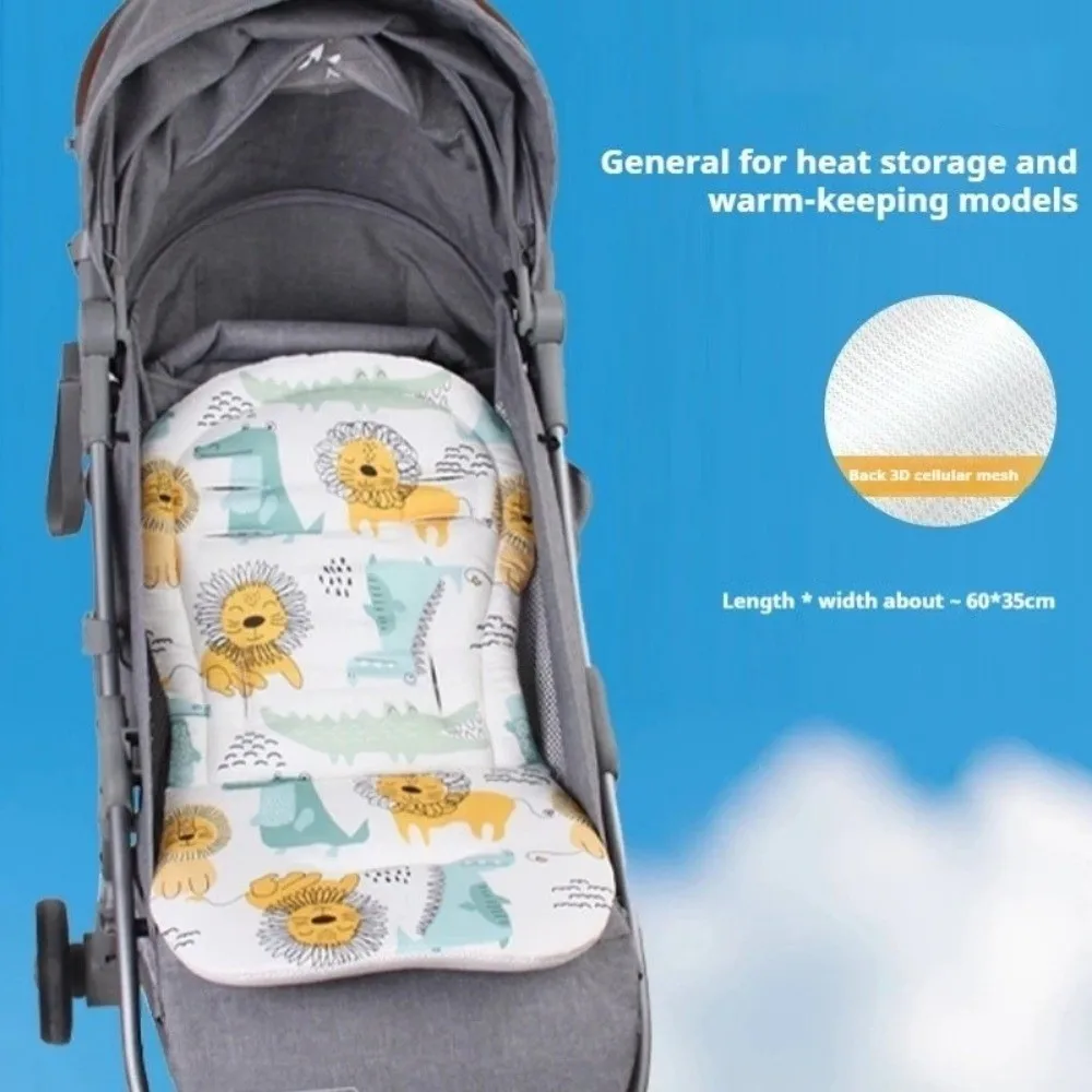 Universal Breathable Baby Stroller Cushion Pad Thicken Cute Pattern Car Seat Insert Soft Cotton High Chair Pad Newborn Support