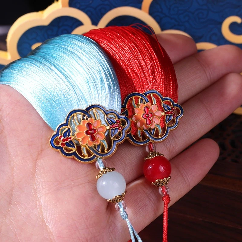 

15cm Traditional Chinese Tassel Ornament Vintage Butterfly Flower Phoenix Design for Hanfu Qipao Wedding Festival Decoration