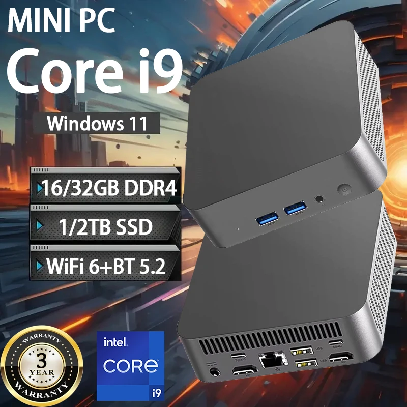 2026 MINI PC Core i9 10980HK Core i3 6100U 16GB 32GB RAM 1TB 2TB