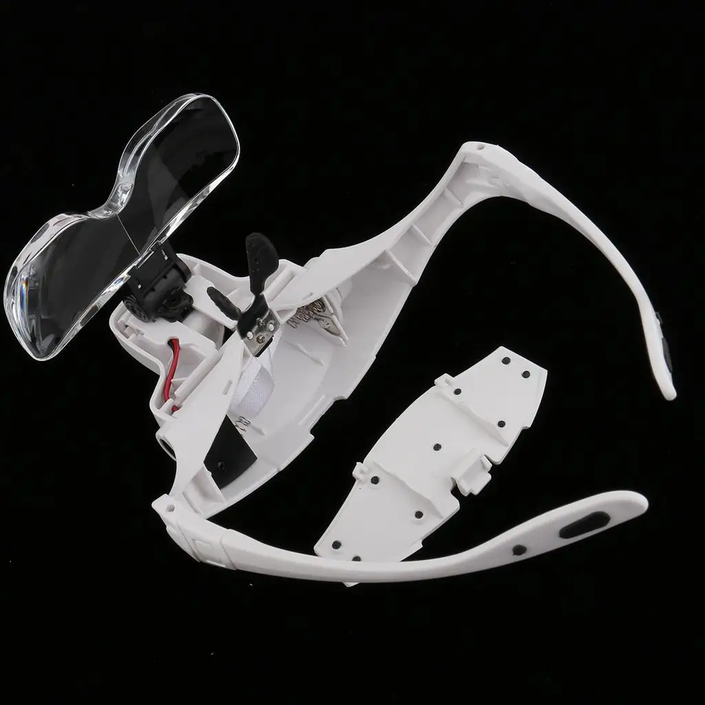 Premium LED Light Magnifying Glasses Hands Free Headset Loupe with 5 Lens for Hobby Jeweler Eyelash Extensions