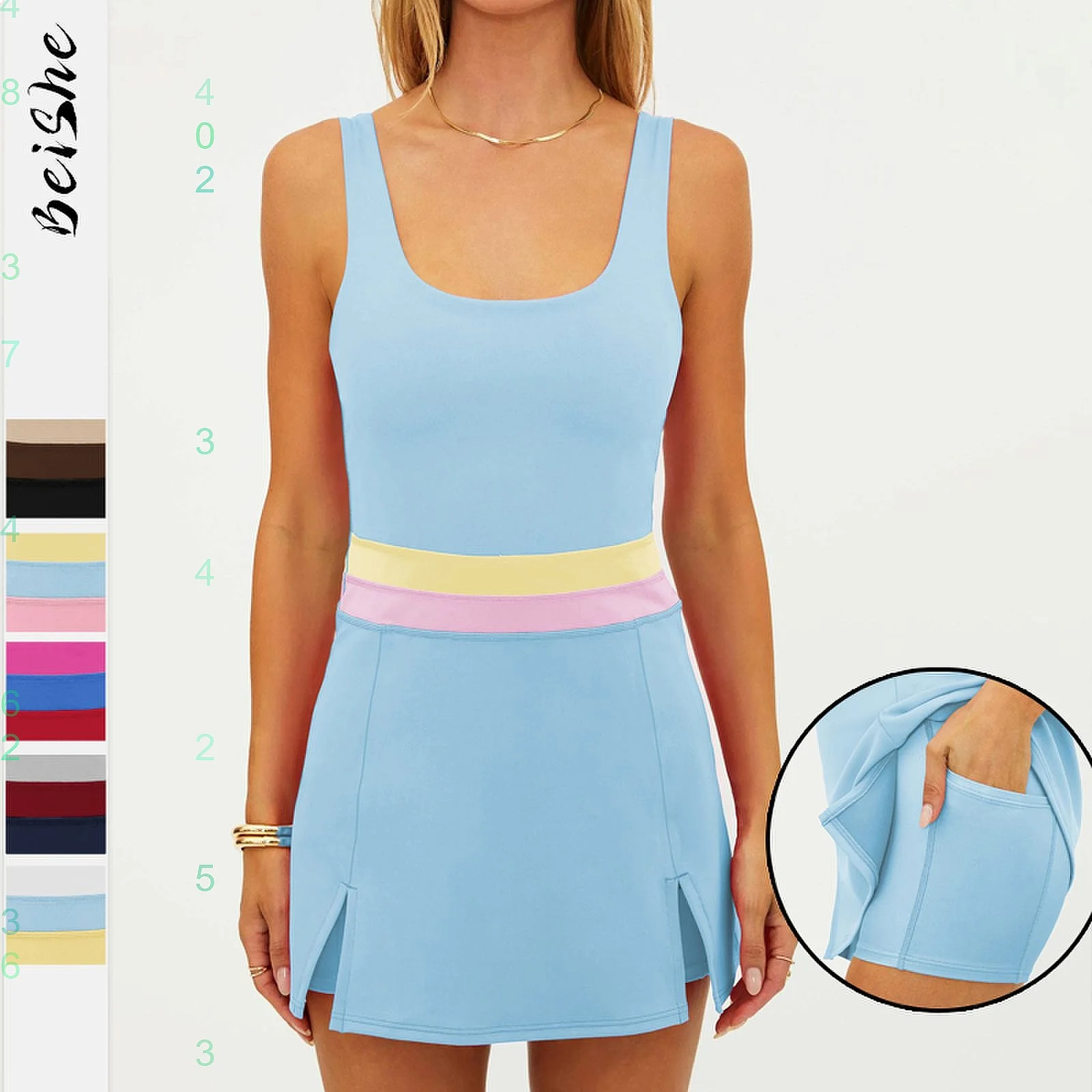 Tennis Skirt&Tennis Skirts w/Hidden Shorts Sleeveless Spring Summer
