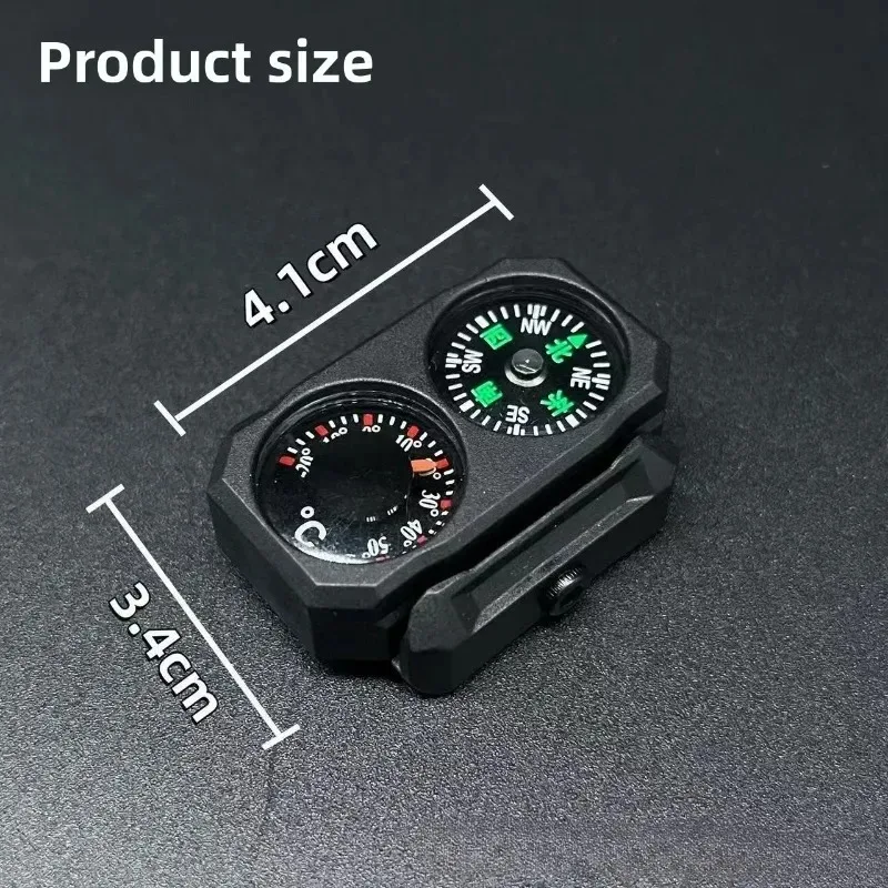 Portable Nylon Integrated Compass Thermometer Low Profile Design Outdoor Hobby Model Accessories
