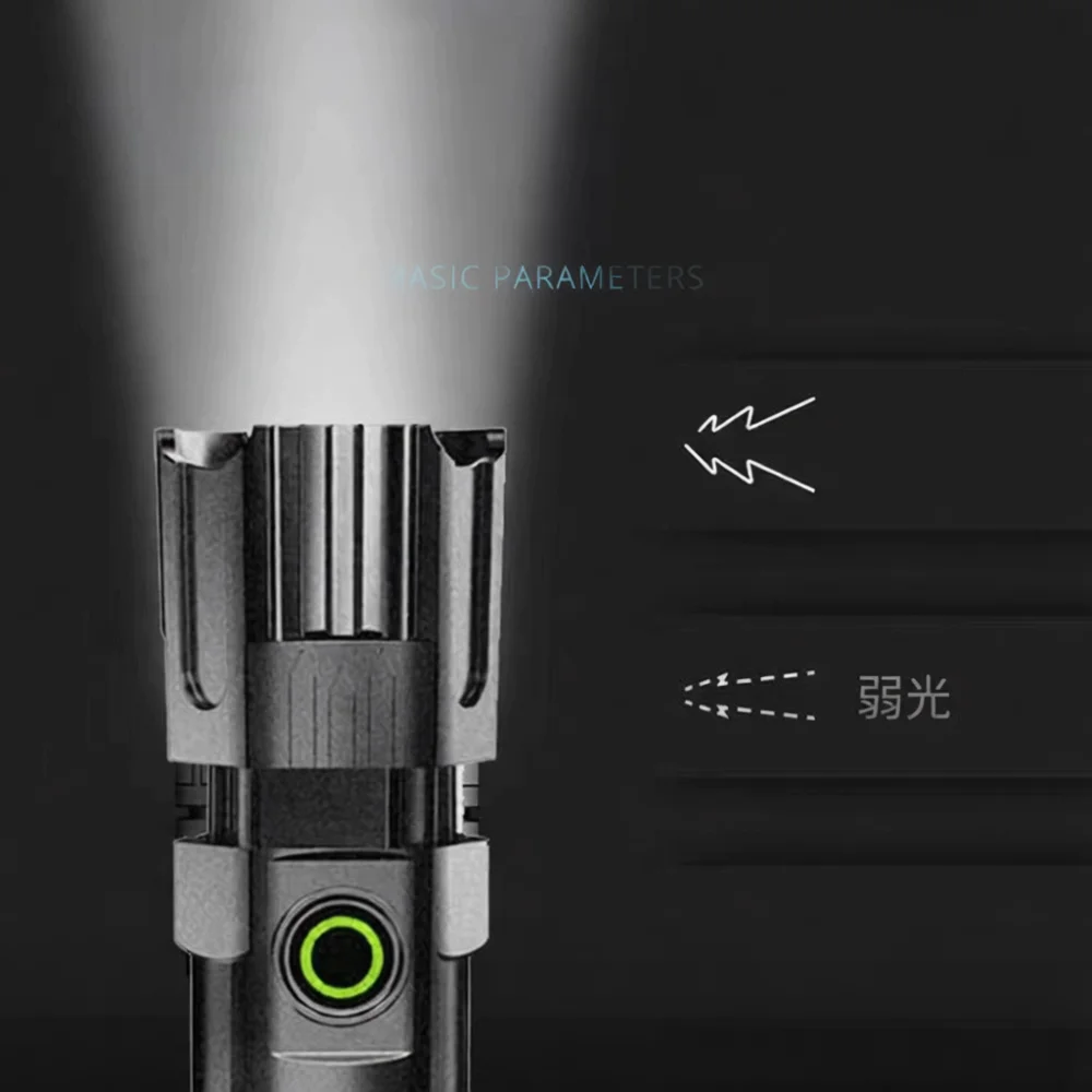 Compact Led Torch Strong Light Usb Charging Zoomable Flashlight For Home Daily Utility Camping Hiking Exploration Gadget