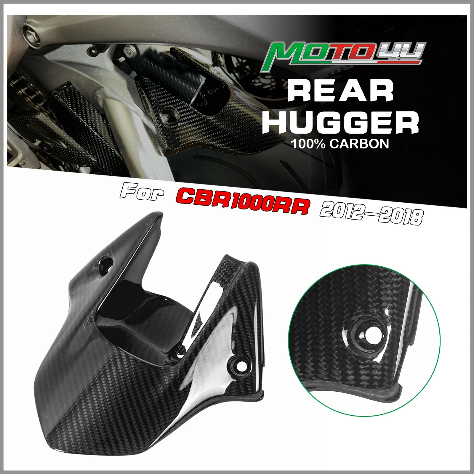 

For Honda CBR1000RR CBR 1000RR 2012 2013 2014 2015 2016 2017 2018 100% Carbon Fiber Rear Hugger Fender Fairing