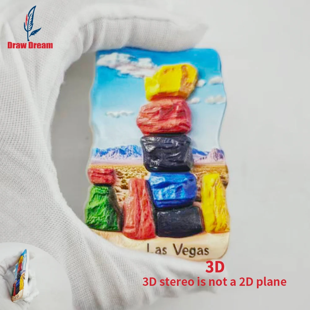 1 Stück Las Vegas Kreativer 3D-geprägter Kühlschrankmagnet, Weltreise-Souvenir-Kollektion, geeignet für Heim- und Bürodekoration, personalisierter exklusiver Reise-Souvenir-Magnet, Kühlschrankmagnet,