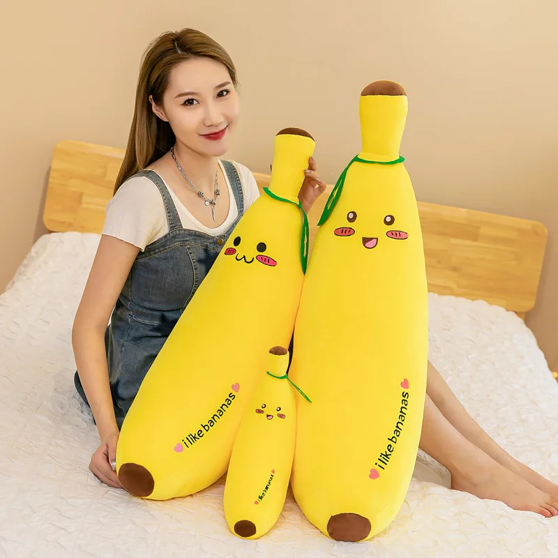 Brinquedo de pelúcia em forma de banana macio crianças boneca presente criativo bonecas de pelúcia para crianças e fãs item de presente ideal em brinquedos e hobbies