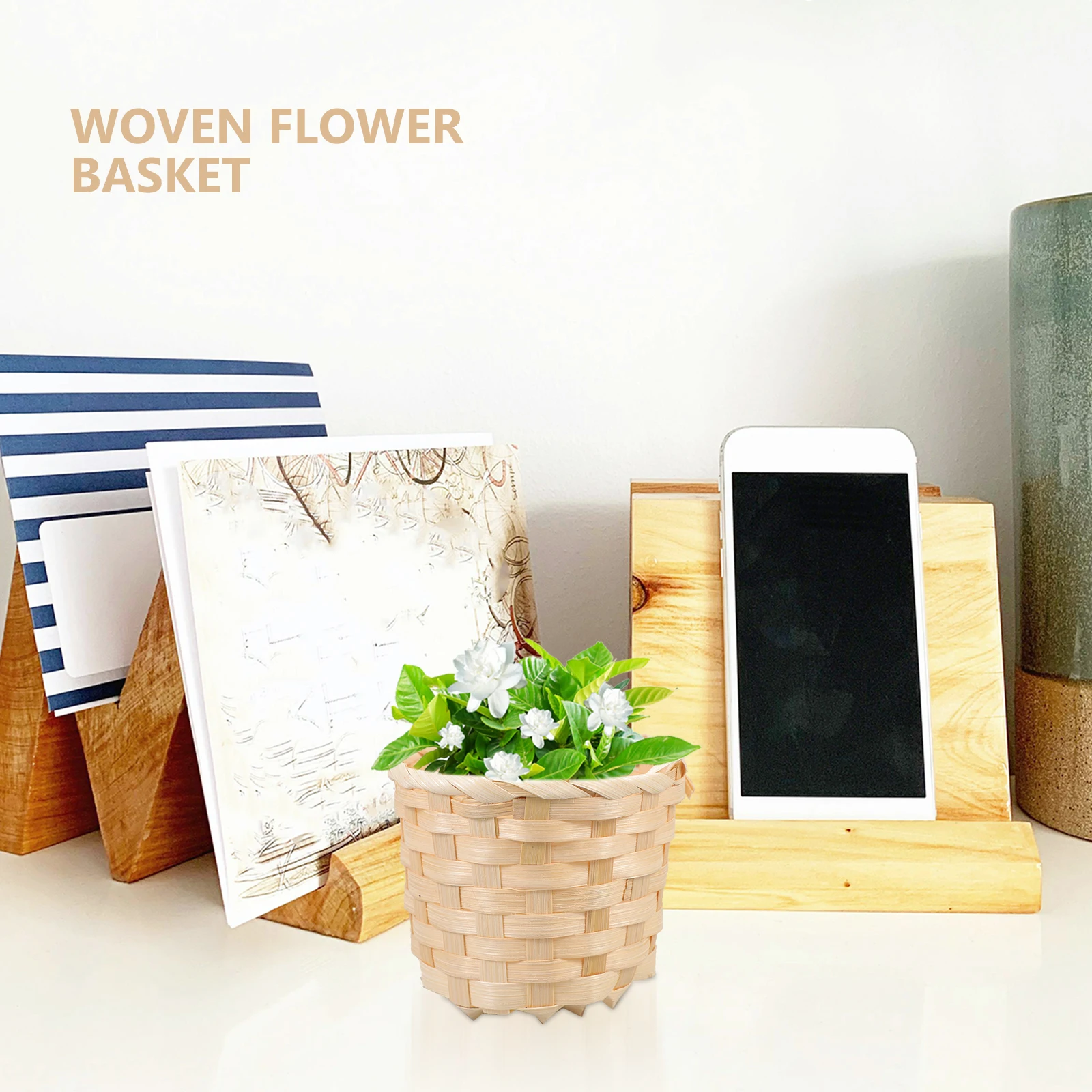 

5Pcs Bamboo Woven Storage Baskets Home Kitchen Organizer Fruits Snacks Bread Practical Design Bamboo Basket