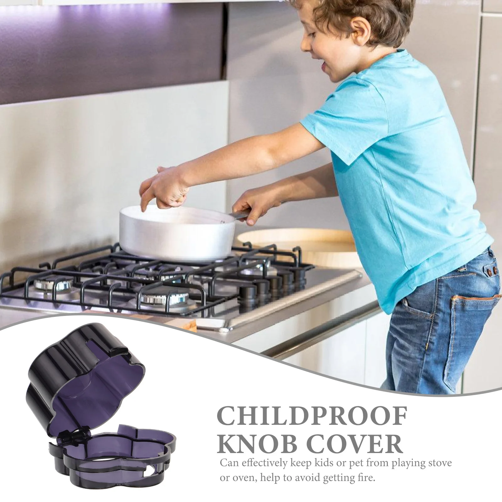 4 قطعة مقبض موقد سلامة الطفل يغطي سهلة مفتوحة إغلاق دائم مقاومة للحرارة الطفل برهان موقد مقبض يغطي لسلامة الطفل #6