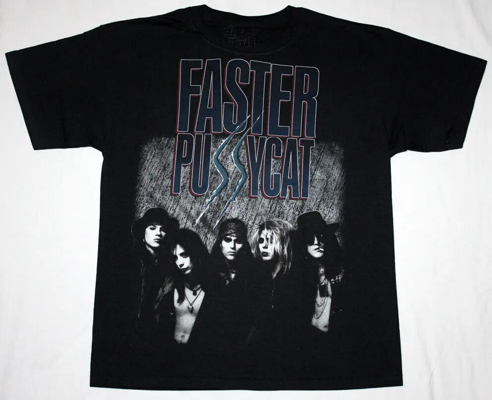 Vintage Faster Pussycat Band Members Cotton S-234XL Unisex Black Shirt J817