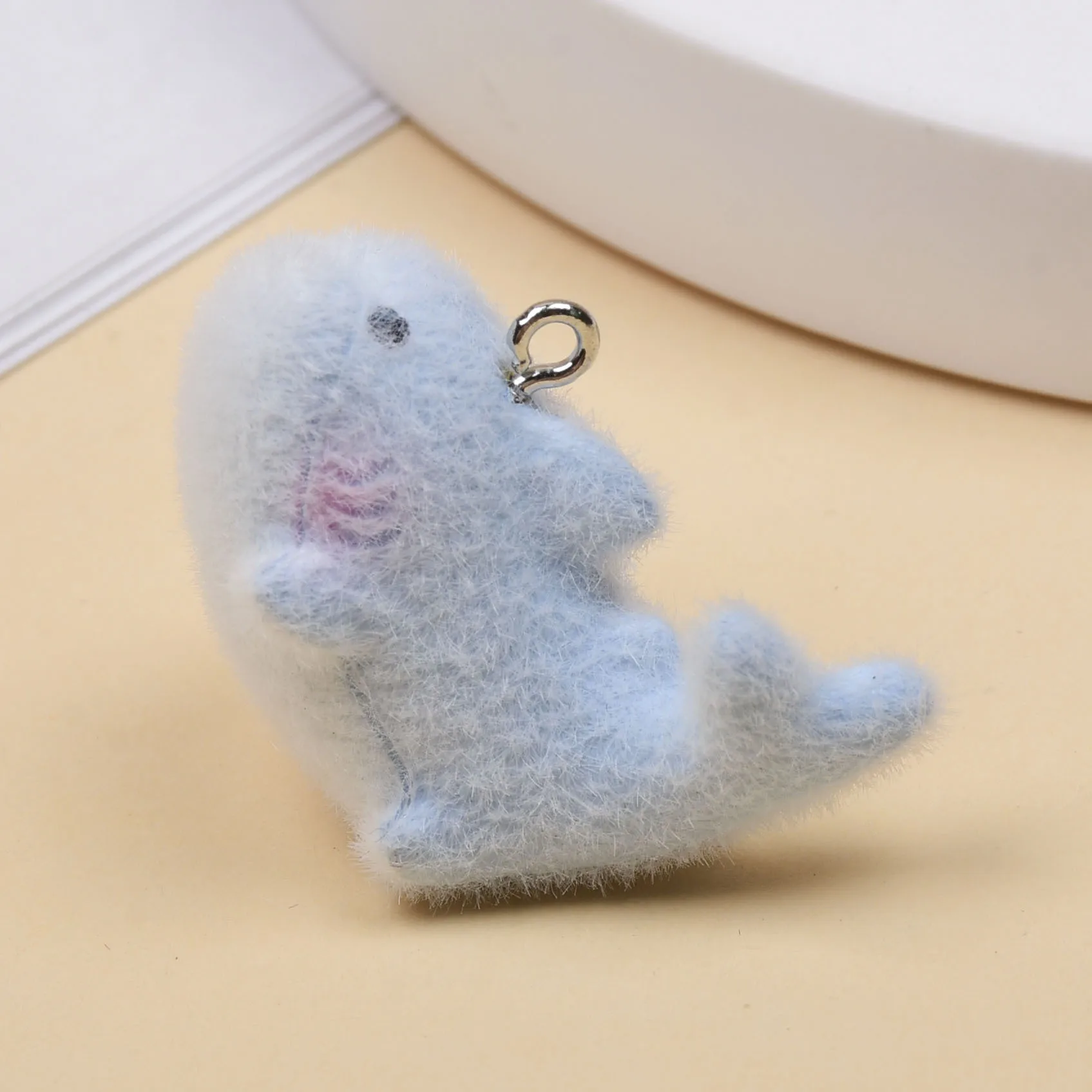 20pcs Flocking Resin Dolphin Charms cute cartoon marine animals pendant For diy crafts Jewelry Keychain necklace make Accessorie