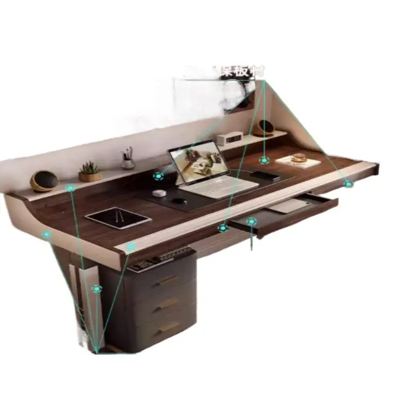 Intelligent lifting desk Internet celebrity computer desk Italian minimalist desk designer home office integrated