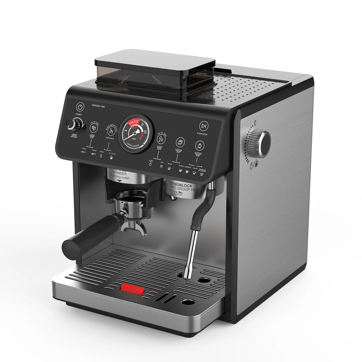 Electric double pump double boiler 20 bar semi-automatic espresso machine with hot water system, suitable for home use