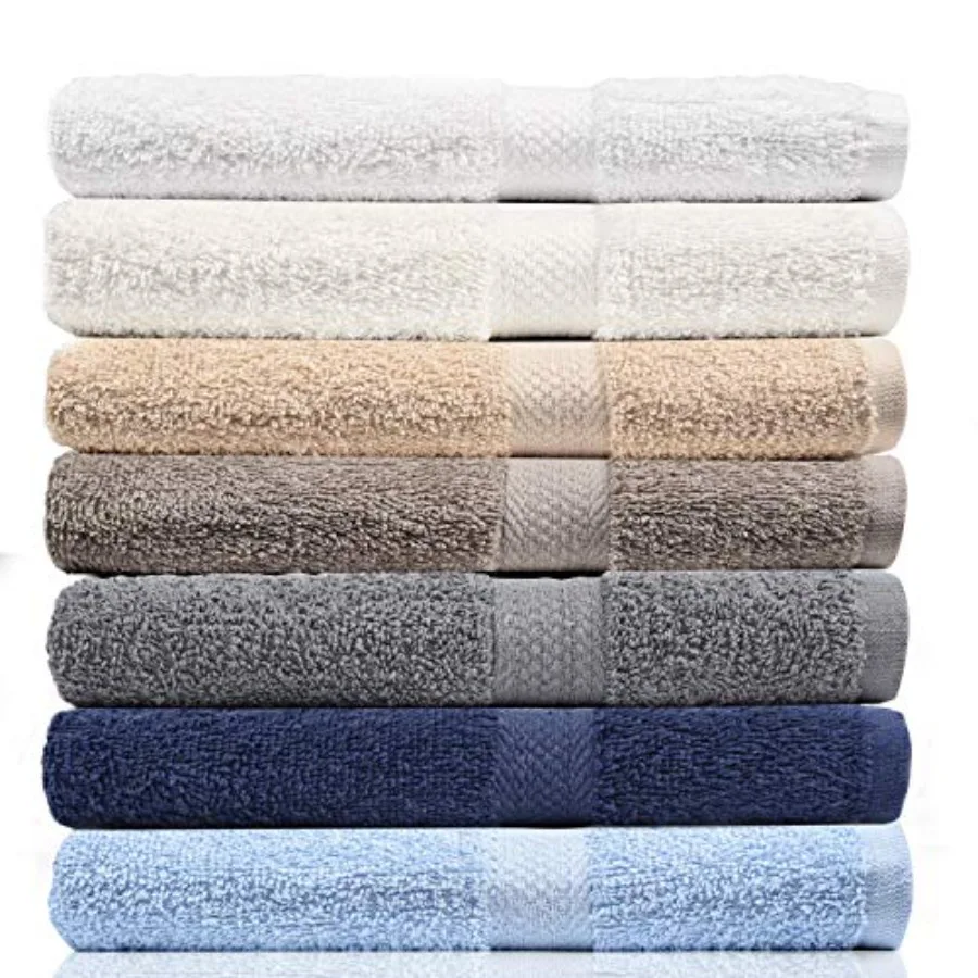 

Набор банных полотенец Crystal Towels, 7 штук, 27 x 52 дюйма, 100% хлопок, ультрамягкие, высоковпитывающие, легкие и быстросохнущие.