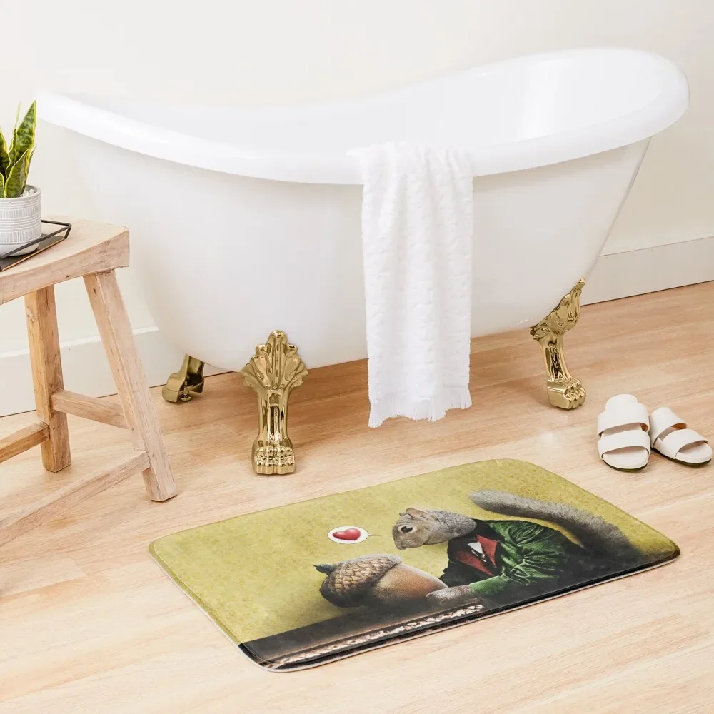 

Mr. Squirrel Loves His Acorn Bath Mat For Toilet Rugs Baths Carpet For Home Entrance Mat