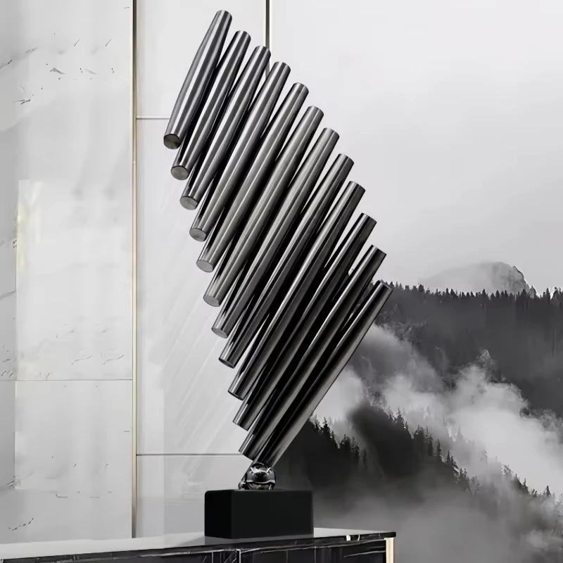 Smooth Sailing design artistic ornaments, stainless steel pipe combination sculptures, for villa, art gallery, office ZY122GX