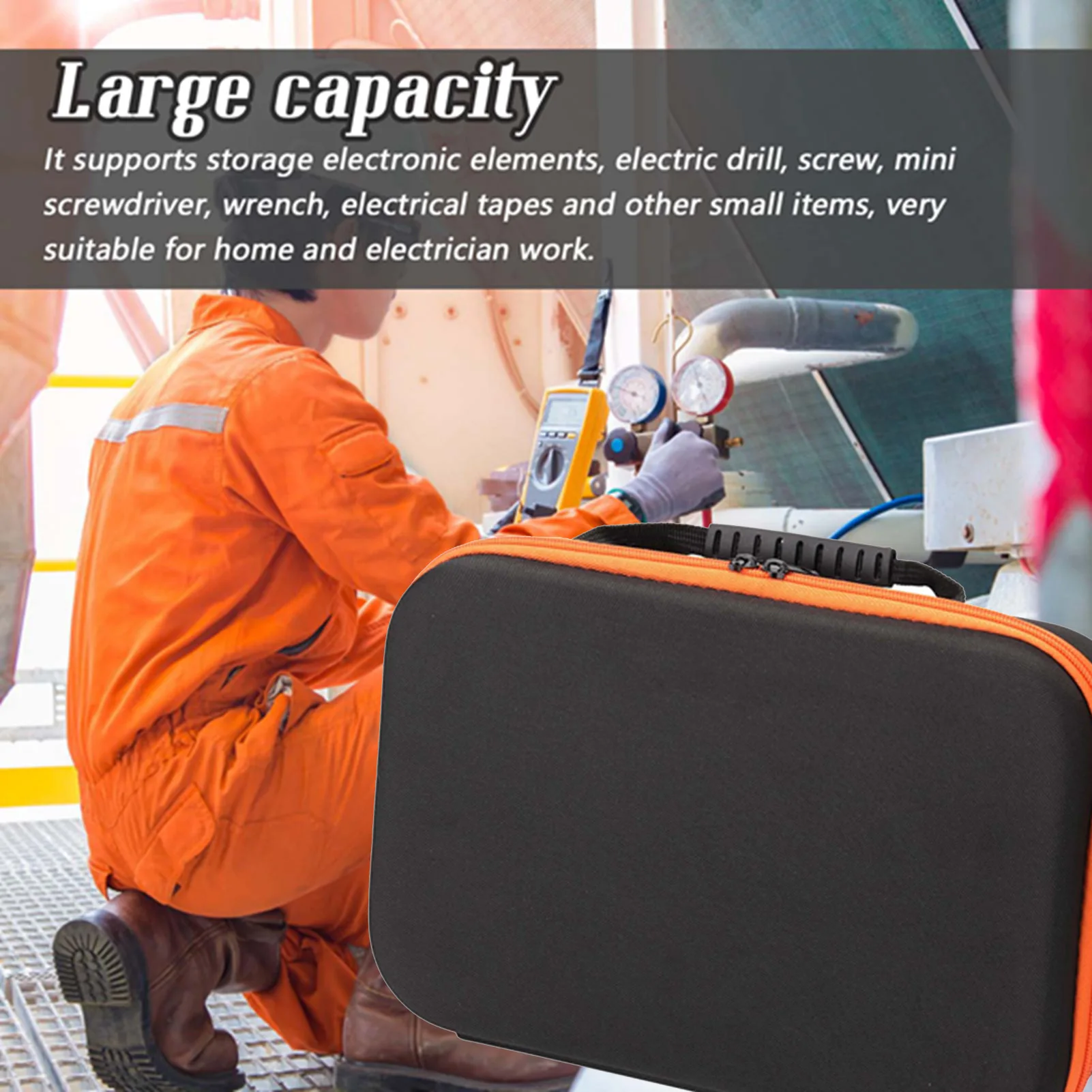 

Сумка для инструментов Ящик для инструментов Портативный ящик для инструментов из ткани Оксфорд EVA Водонепроницаемая противоударная сумка для инструментов большой емкости для оборудования для электрической дрели