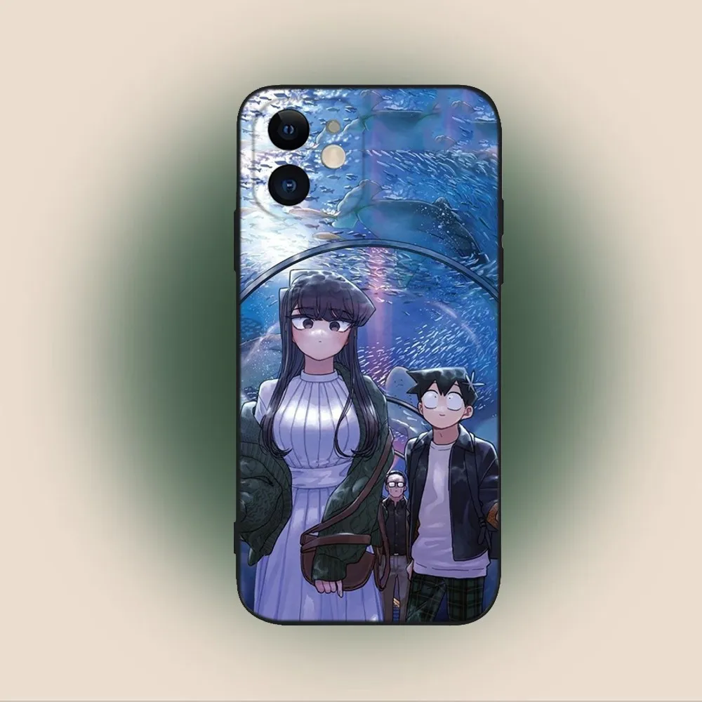 Anime K-Komi Shouko Phone Case For iPhone 16,15,14,13,12,11,Plus,Pro Max,XS,X,XR,SE,Mini,8,7 Soft Silicone Black Cover