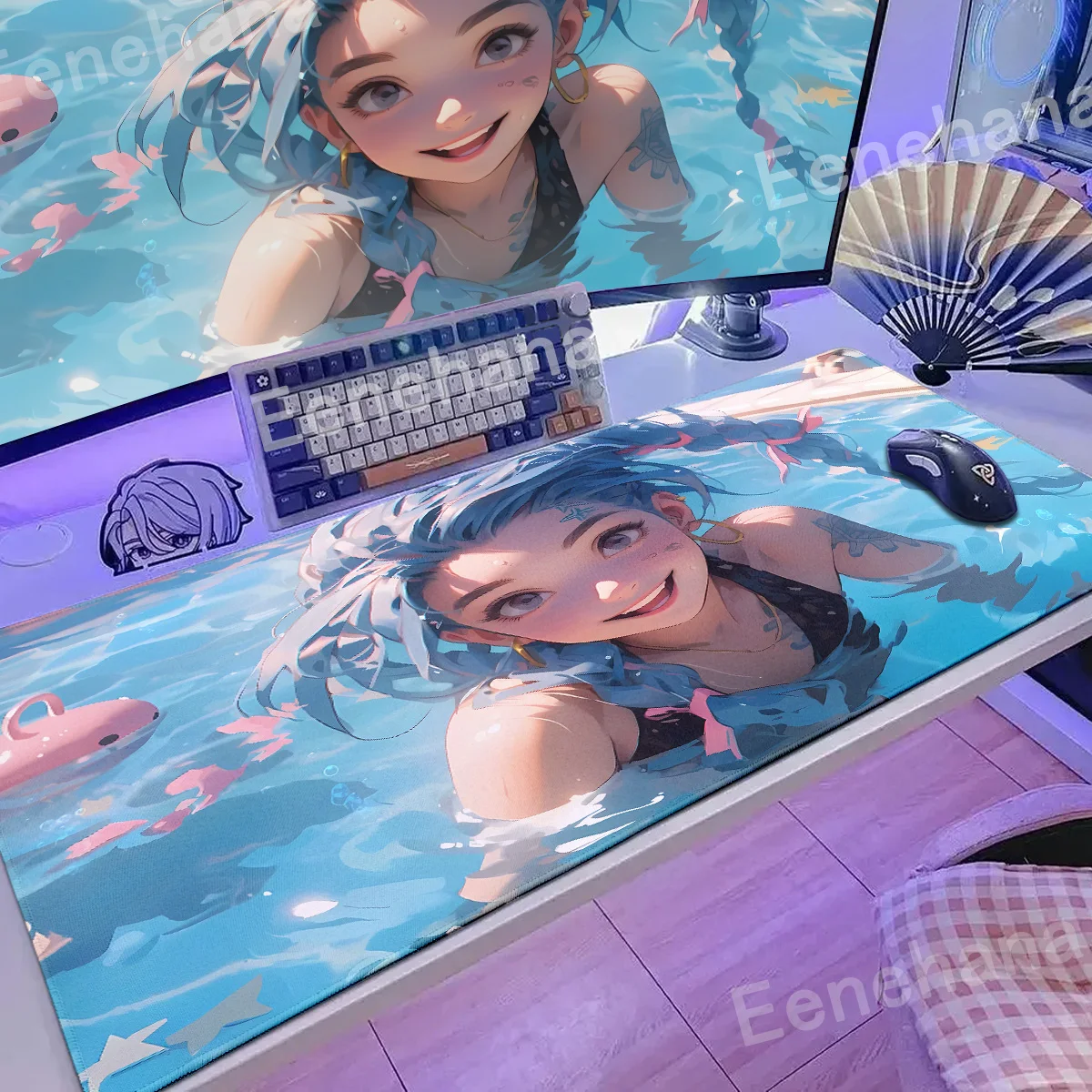 

Jinx Mousepad Xxl League of Legends Large Mouse Pad Pc Gamer kawaii Keyboard Desk mat Cartoon Anime Gaming Accessories Computer