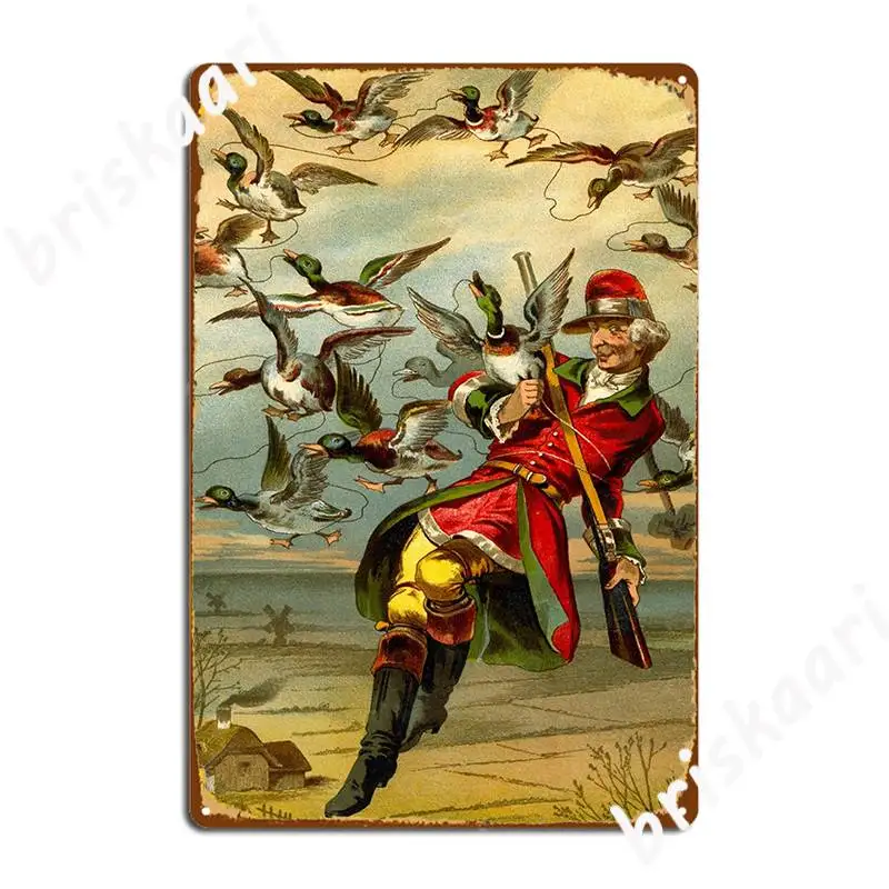 Flying With Ducks The Miraculous Andventures Of Baron Metal Sign Club Bar Designing Club Party Plaques Tin Sign Posters