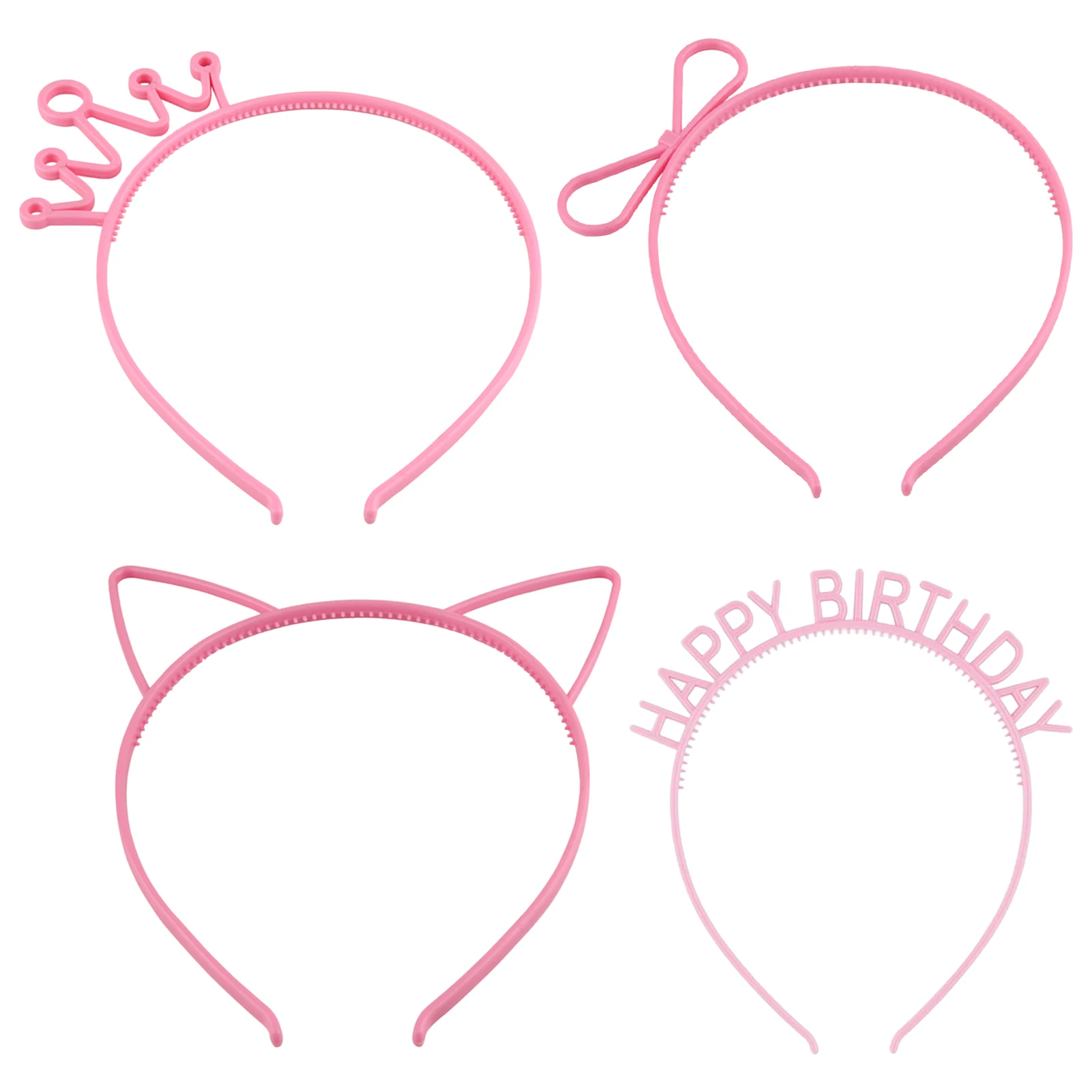 6 stücke Mädchen Einhorn Katze Ohren Stirnband Kunststoff Kitty Bögen Krone Stirnbänder Party Familie Dekoration Haar Zubehör – Detail 10