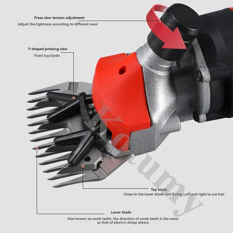 Imagem -04 - Tesoura de lã Elétrica Ferramenta Farm Clipper Corte de Ovelha Cabra Cabelo de Cavalo Tesoura Velocidade 13 Dentes 220v 110v