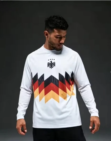 Men's Long-sleeved T-shirt German Fan Jersey Breathable and Lightweight Suitable for Training Games Fitness Streetwear  Harajuku