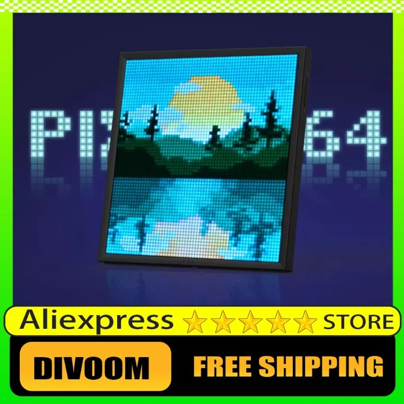 

Divoom PIXOO64 Pixel Matrix Bluetooth Smart Display RGB Цифровая лампа Панель DIY Art Gaming Аниме Декор комнаты Рамка Управление через приложение