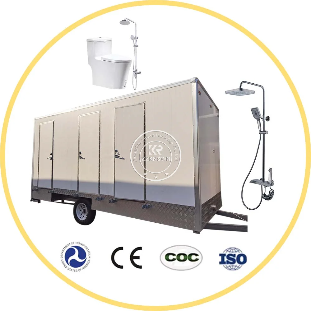 Prefab Toilet Bathroom Mobile Toilet Trailer White Color Bathroom Porcelain One Piece Toilet