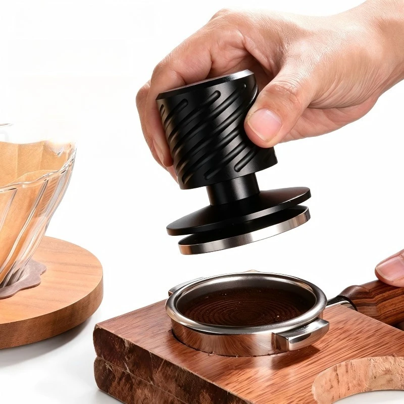 JUSTINLAU Constant Force Coffee Tamper Double Spring 30lbs Threaded Espresso Tamper 51mm 53mm 58mm Home Barista Coffee Accessory