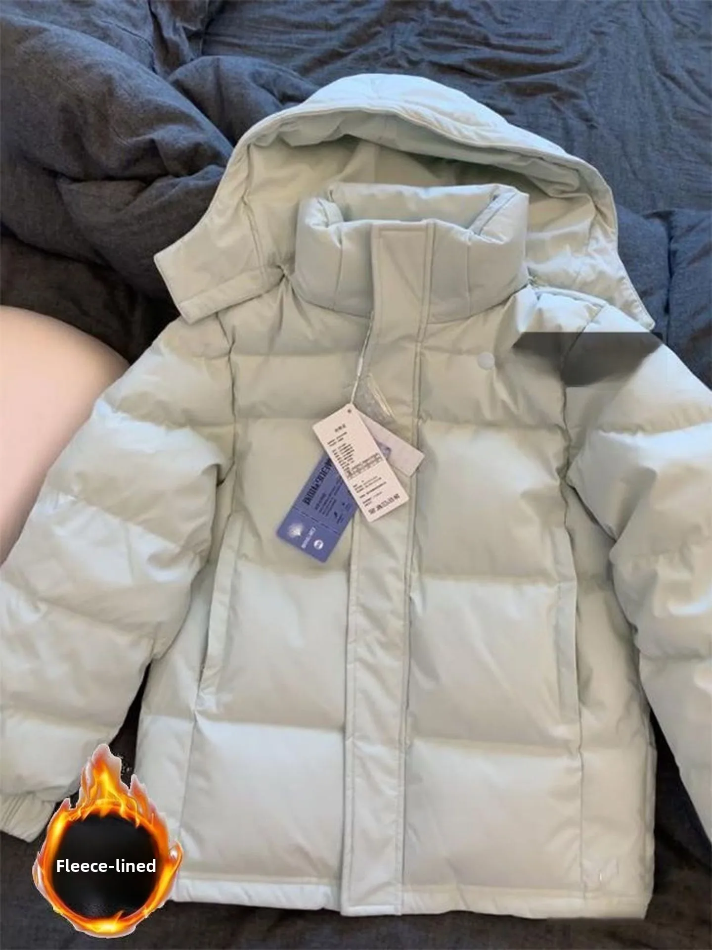 

Loose Fit ort Hooded down Jaet Light een Women's Spring New Sle Warm Cold Resistant Thin Cotton Padded Coat Middle Pl...