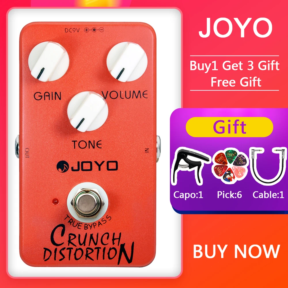 

JOYO CRUNCH DISTORTION British Distortion Guitar Pedal JF-03 Classic Rock Effect True Bypass from Clean Boost to Full Stack