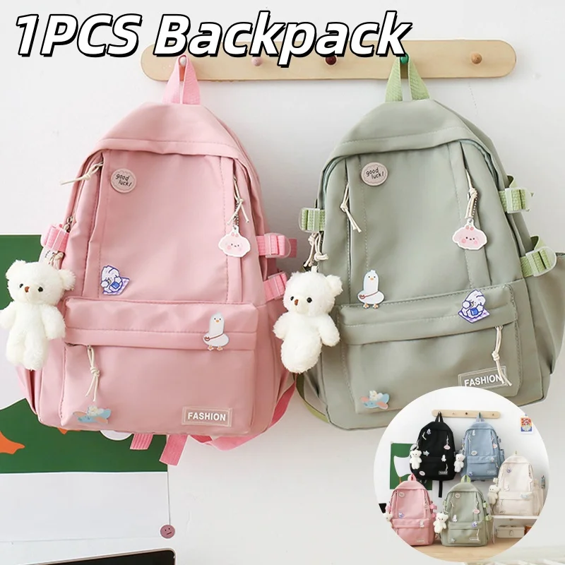 

Casual Schoolbag Fashion Backpack Primary Secondary School Students' Schoolbag Large Capacity Travel Bag Without Pendant