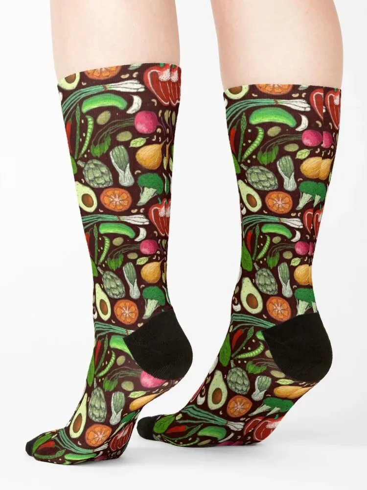 Chaussettes à motif de légumes sains pour hommes et femmes, chaussettes de sport pour enfants, cadeaux de Noël, nouvel an